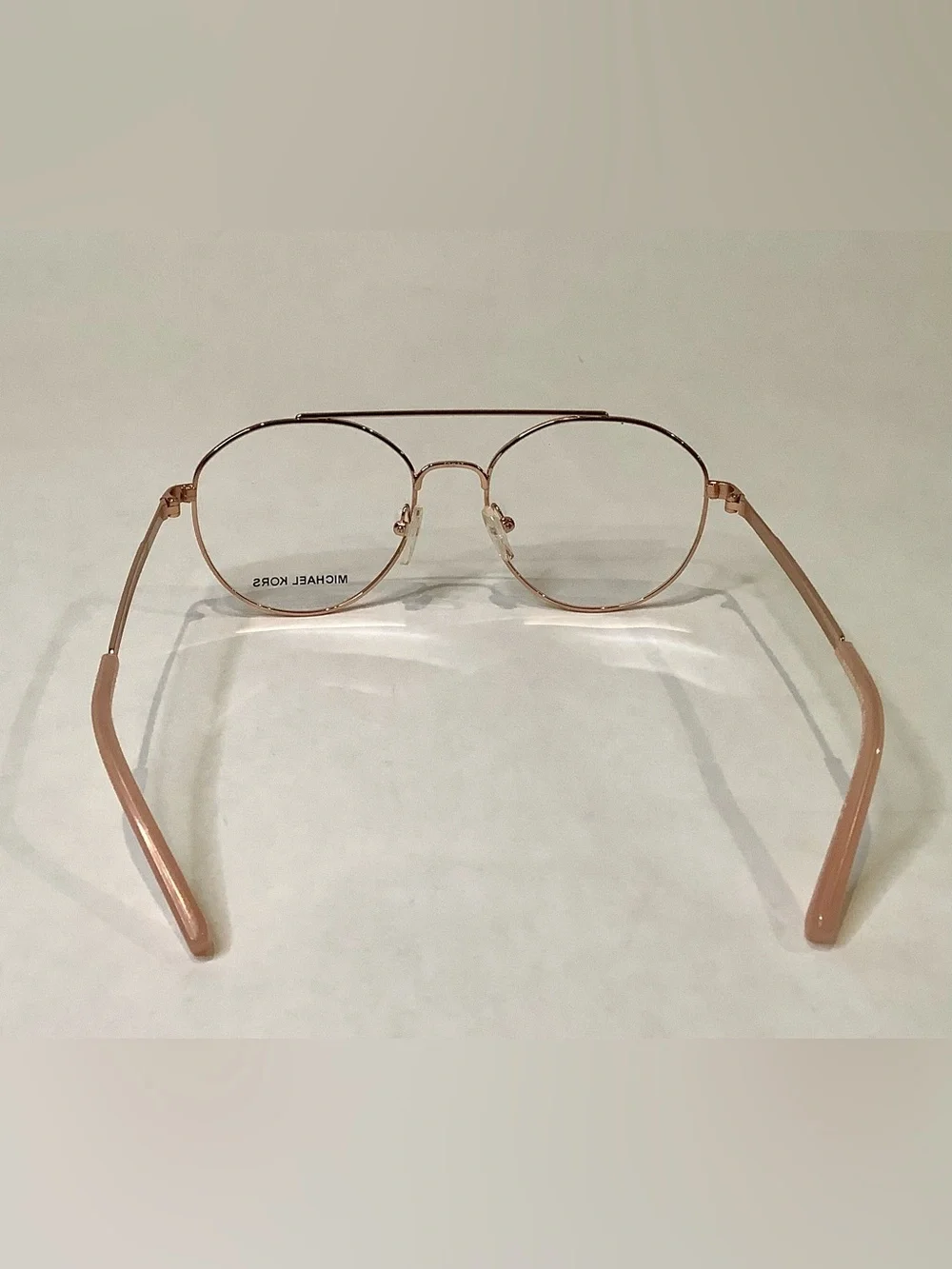 Michael Kors Women's Pink Gold Metal Aviator Glasses